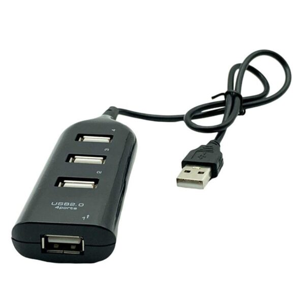 4 Portar USB 2.0 Hubb Svart