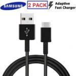 2 PACK Orignal 1.2 m Samsung USB-C S10 , S9 Kabel Svart