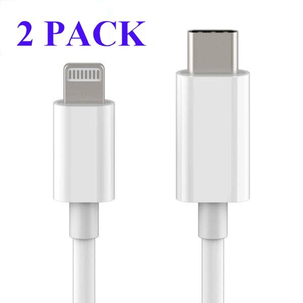 2-Pack USB-C till Lightning Kabel iPhone Snabb Laddare 2 Meter