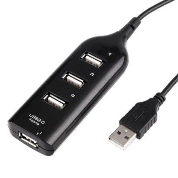 4 Portar USB 2.0 Hubb Svart