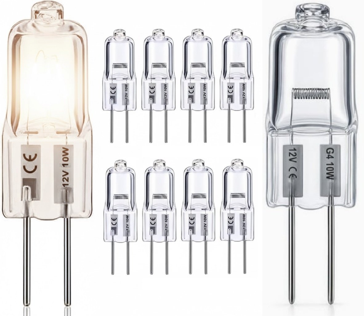 10-pack G4 Halogenlampor 10W 12V – Varmvitt ljus 10-pack G4 Halogenlampor 10W 12V – Varmvitt ljus