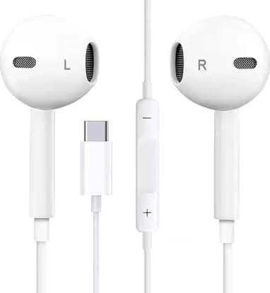 Hörlurar för iPhone 15/Pro/Max och Samsung med USB-C-kontakt, mikrofon , stereoljud Hörlurar för iPhone 15/Pro/Max och Samsung med USB-C-kontakt, mikrofon , stereoljud