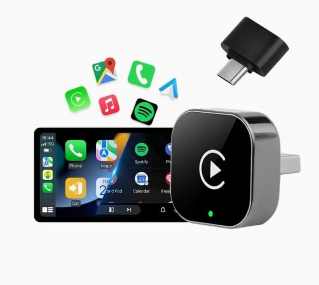 2-i-1 trådlös CarPlay-adapter och Android Auto trådlös adapter – smart mini-box USB-dongel med Plug & Play och snabb WiFi-anslutning 2-i-1 trådlös CarPlay-adapter och Android Auto trådlös adapter – smart mini-box USB-dongel med Plug & Play och snabb WiFi-anslutning