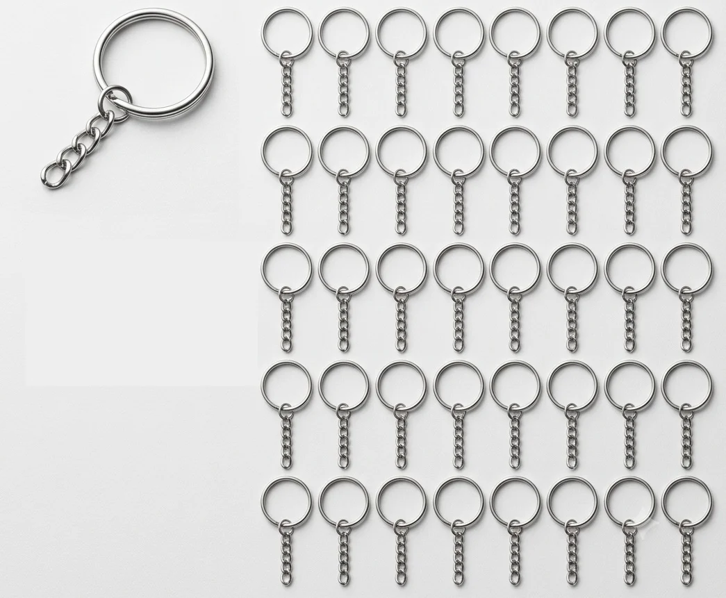 50-pack nyckelringar – kort kedja, 25 mm