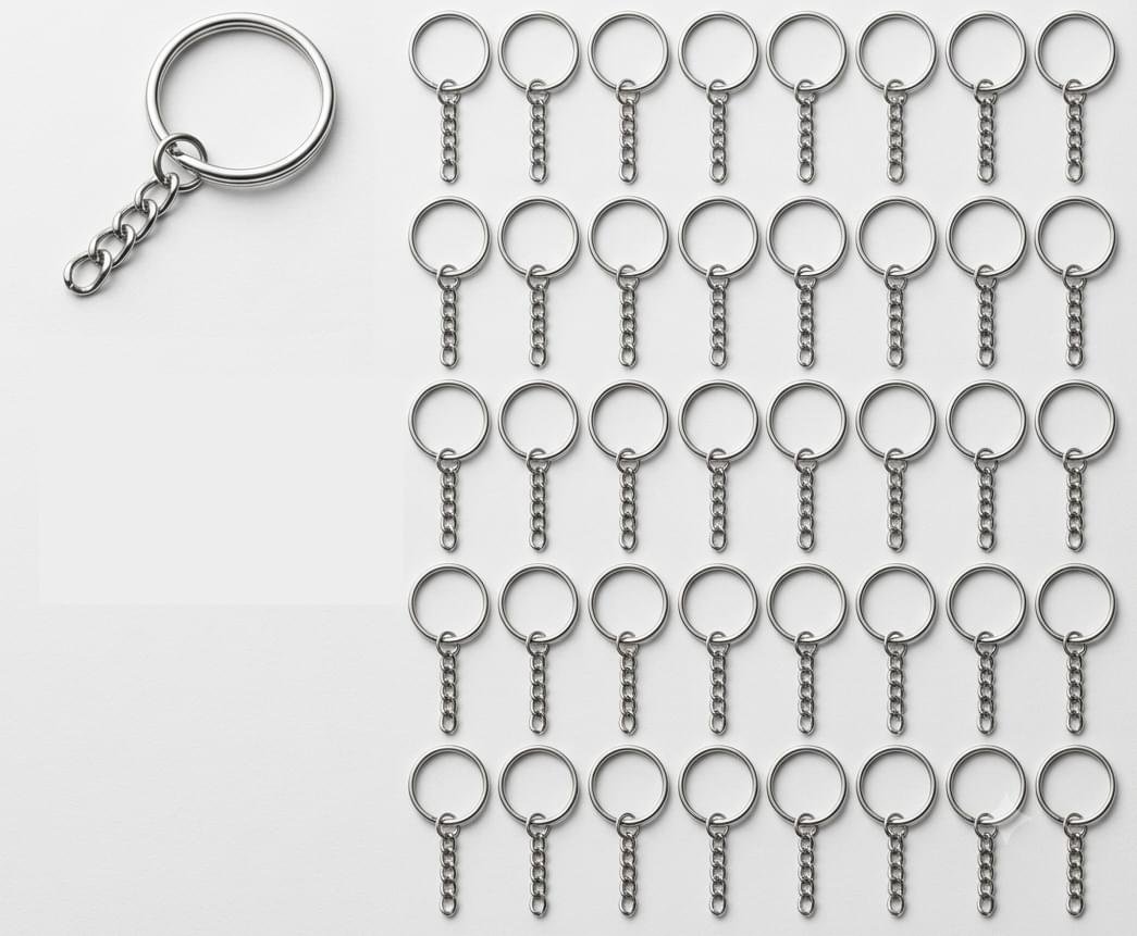 50-pack nyckelringar – kort kedja, 25 mm