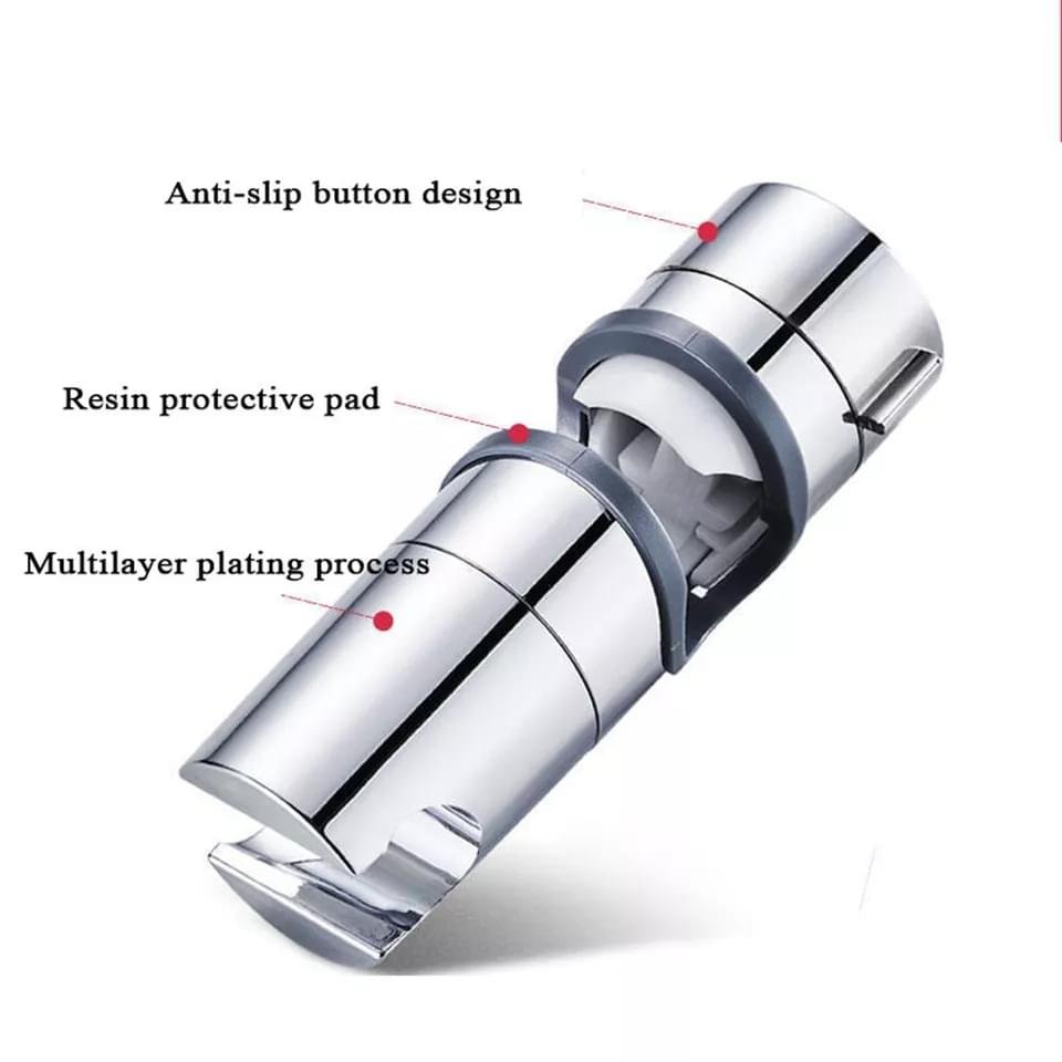 Handduschhållare för duschstång, passar diameter 18–25 mm, silverfärgad ABS