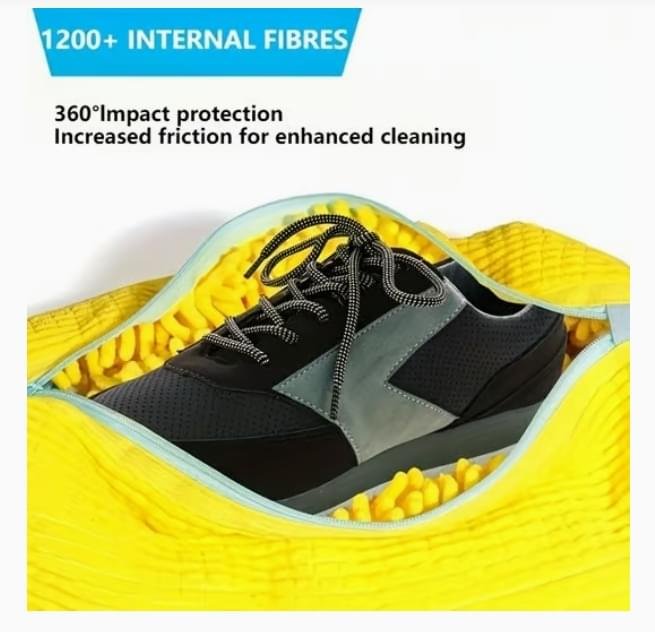 2-Pcs tvättpåsar för skor – återanvändbara rengöringspåsar för sneakers (gul)