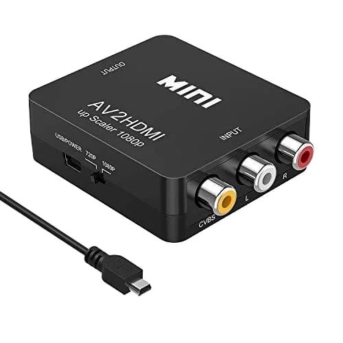 RCA till HDMI-adapter för PS1, PS2, PS3, N64, GameCube – Komposit AV till HDMI-omvandlare för retrokonsoler RCA till HDMI-adapter för PS1, PS2, PS3, N64, GameCube – Komposit AV till HDMI-omvandlare för retrokonsoler