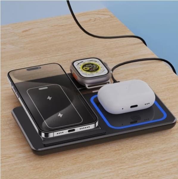 Trådlös laddningsstation 3-i-1 för-Samsung- och-Apple-produkter–Magsafe-kompatibel
