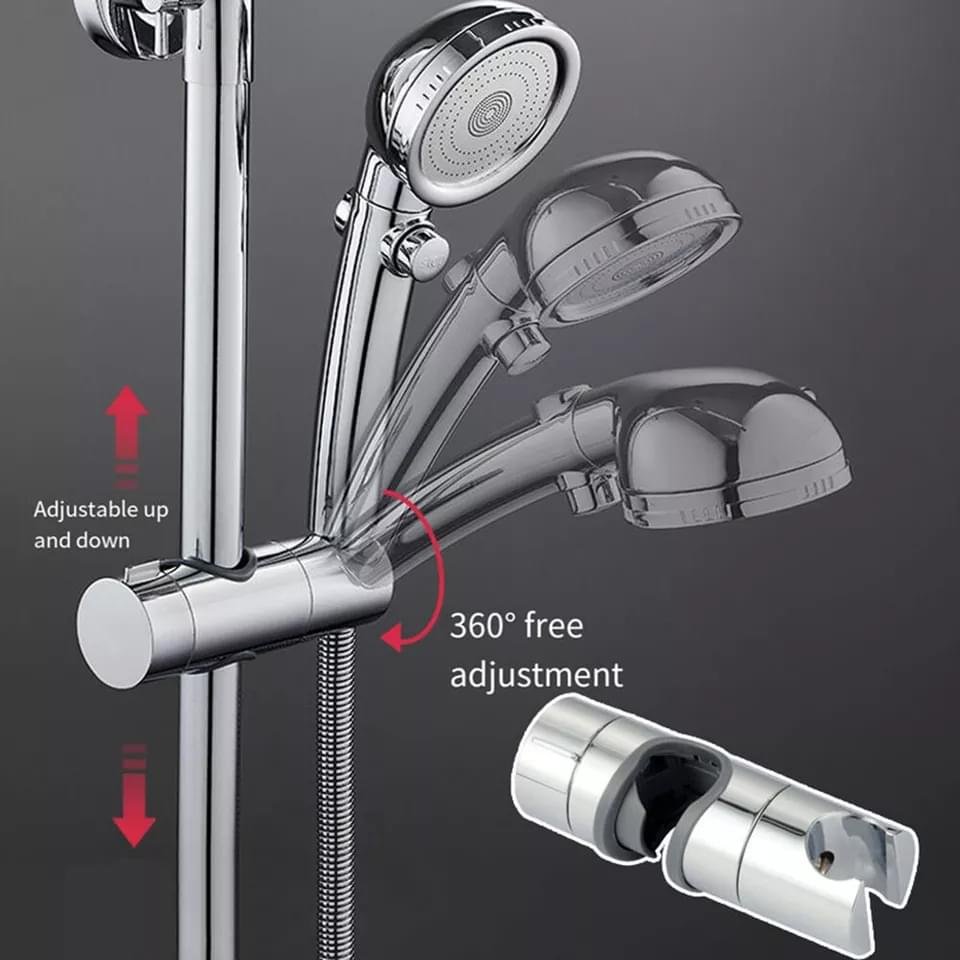 Handduschhållare för duschstång, passar diameter 18–25 mm, silverfärgad ABS