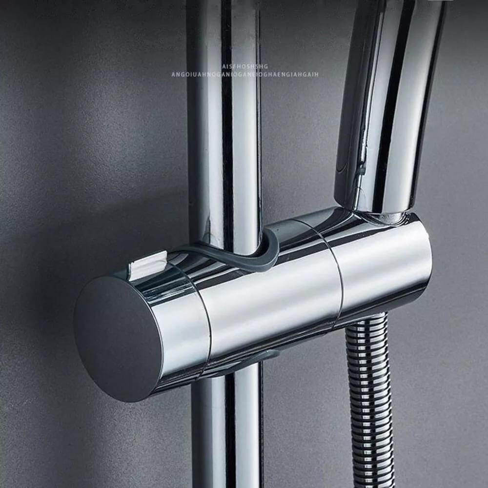Handduschhållare för duschstång, passar diameter 18–25 mm, silverfärgad ABS