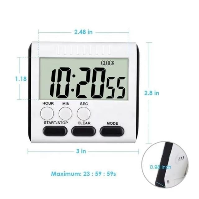 Kökstimer – Praktisk matlagningstimer med alarm, magnetisk LCD-digital nedräkningstimer med stativ