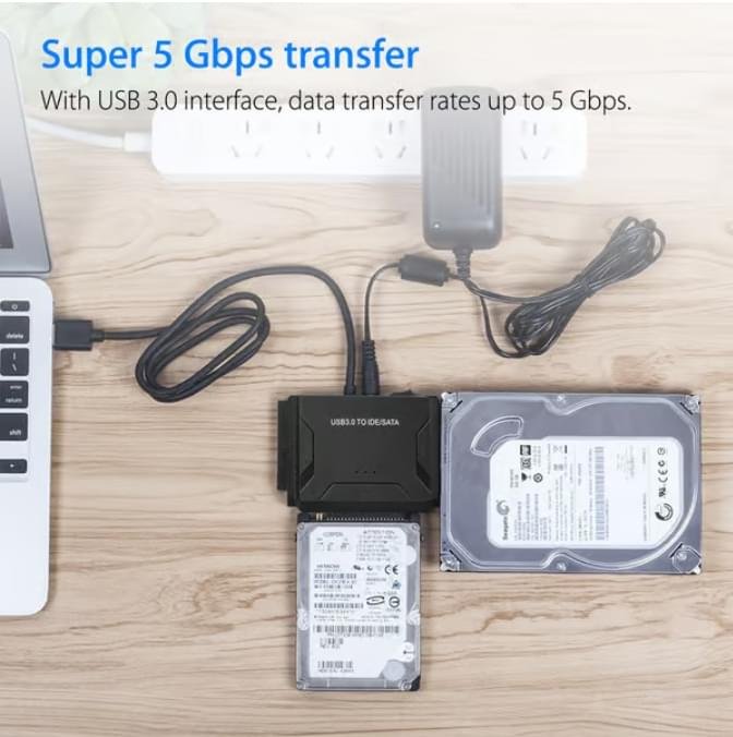 USB IDE-adapter – USB 3.0 till SATA/IDE för hårddisk – Kombinationsadapter