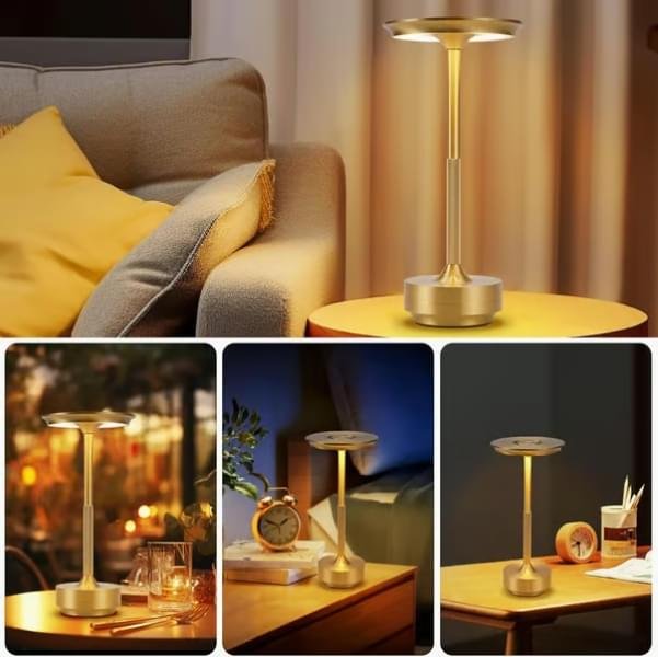 Trådlös bordslampa / skrivbordslampa – LED-lampa – USB-laddningsbar – 1-pack – Guld