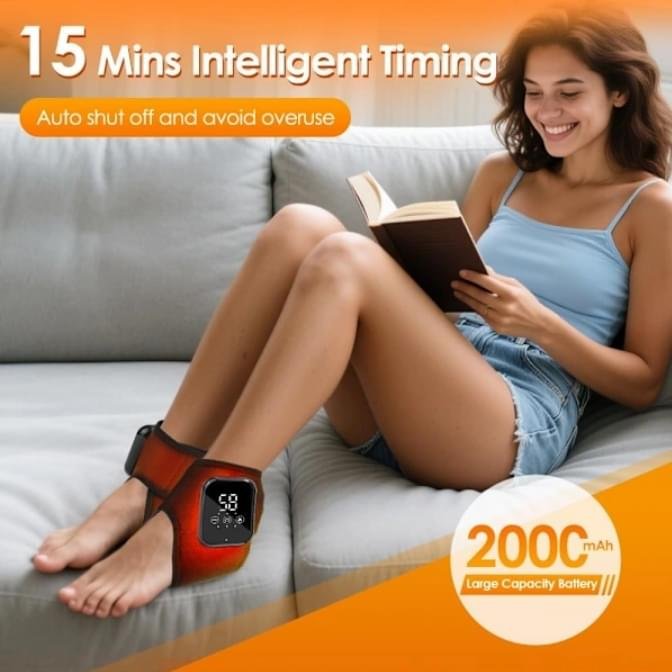 2-pack USB-laddningsbar 3-i-1 elektrisk fotmassageapparat med värme, 3 lägen och 5 nivåer