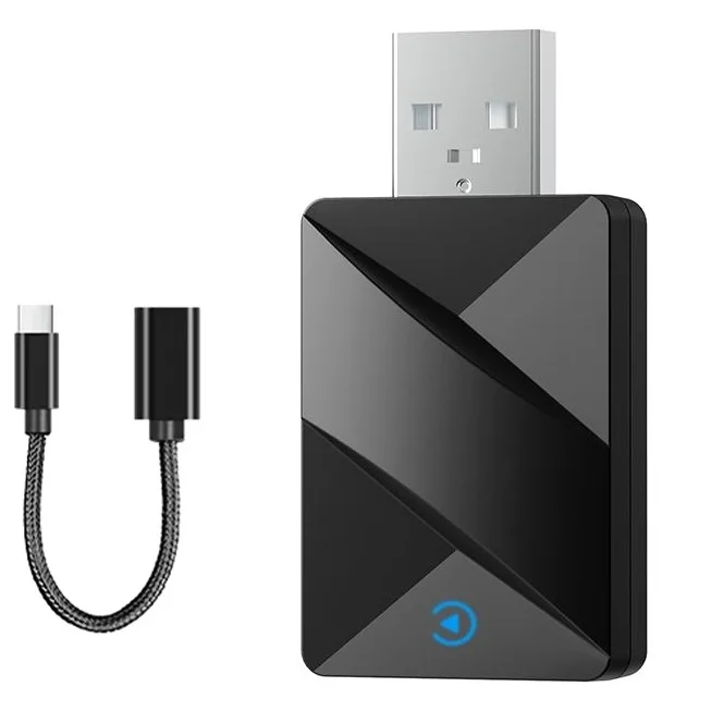 2026 Trådlös CarPlay-adapter – Uppgraderad, Trådlös CarPlay-dongel, Konverterar Trådbunden CarPlay till Trådlös, Plug and Play Trådlös CarPlay-adapter