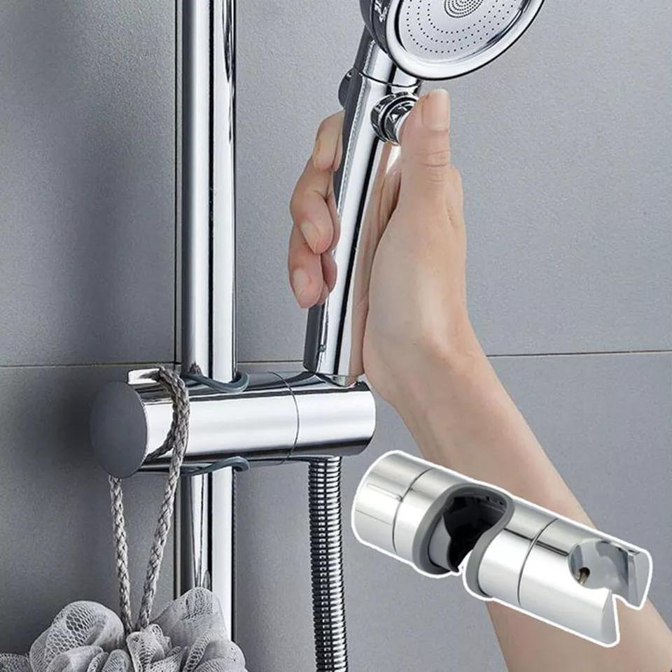 Handduschhållare för duschstång, passar diameter 18–25 mm, silverfärgad ABS