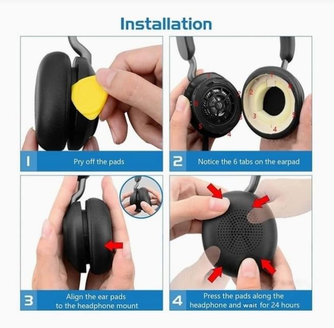 Earpads för Jabra Elite 45H / Evolve2 65 – 1-pack