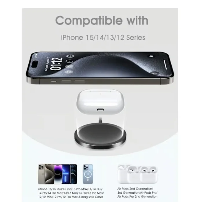 15W-Apple-Magsafe-laddare -iPhone -nabb magnetisk laddare, induktionsladdare kompatibel med-iPhone-Pro Max17/16/15/14/13/12/11