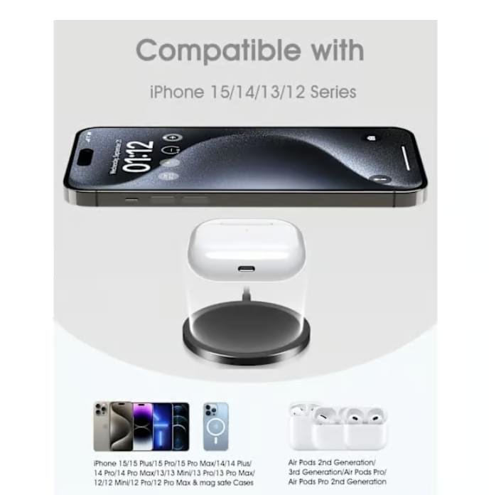 15W-Apple-Magsafe-laddare -iPhone -nabb magnetisk laddare, induktionsladdare kompatibel med-iPhone-Pro Max17/16/15/14/13/12/11