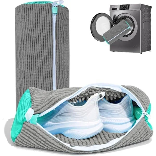 2-Pcs tvättpåsar för skor – återanvändbara rengöringspåsar för sneakers (gul)