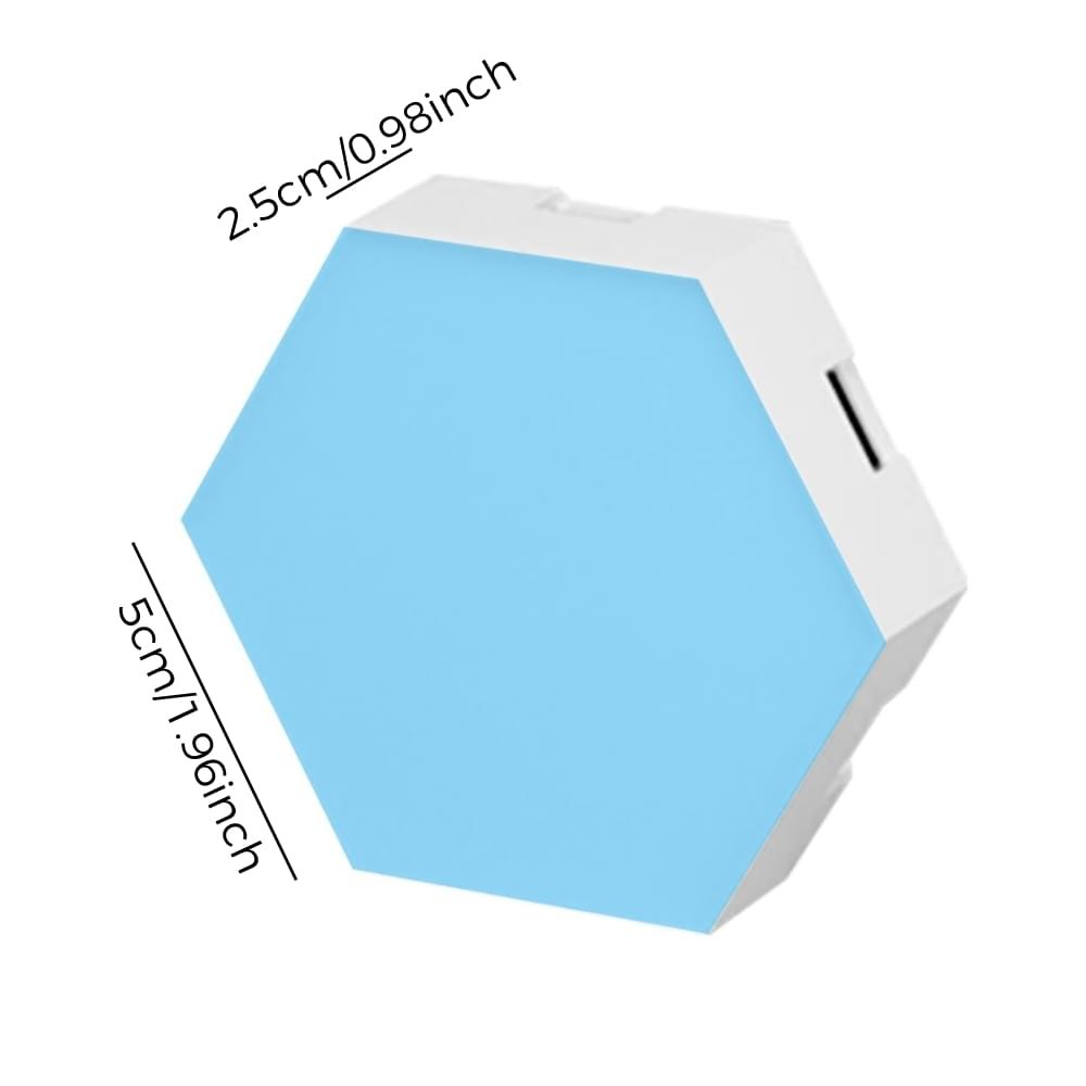 Hexagon vägglampa / LED-lampa i 6 moduler – fjärrstyrd – 1-pack