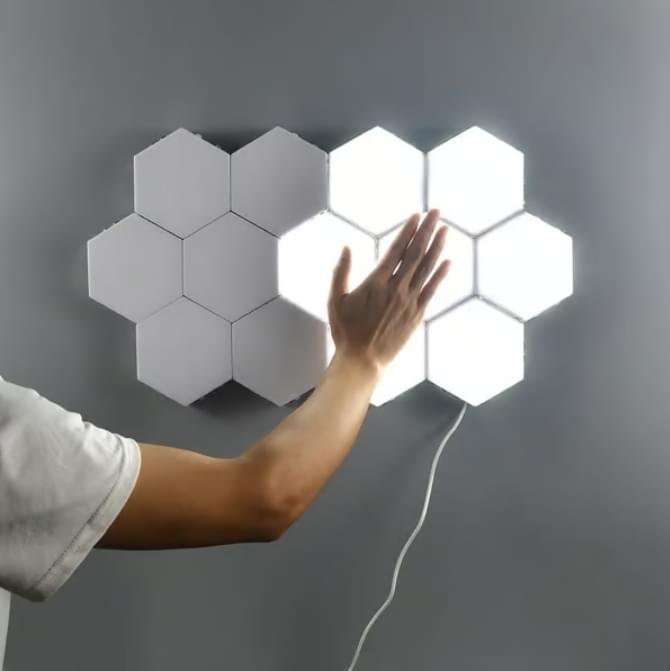 Hexagon vägglampa / LED-lampa i 6 moduler – fjärrstyrd – 1-pack