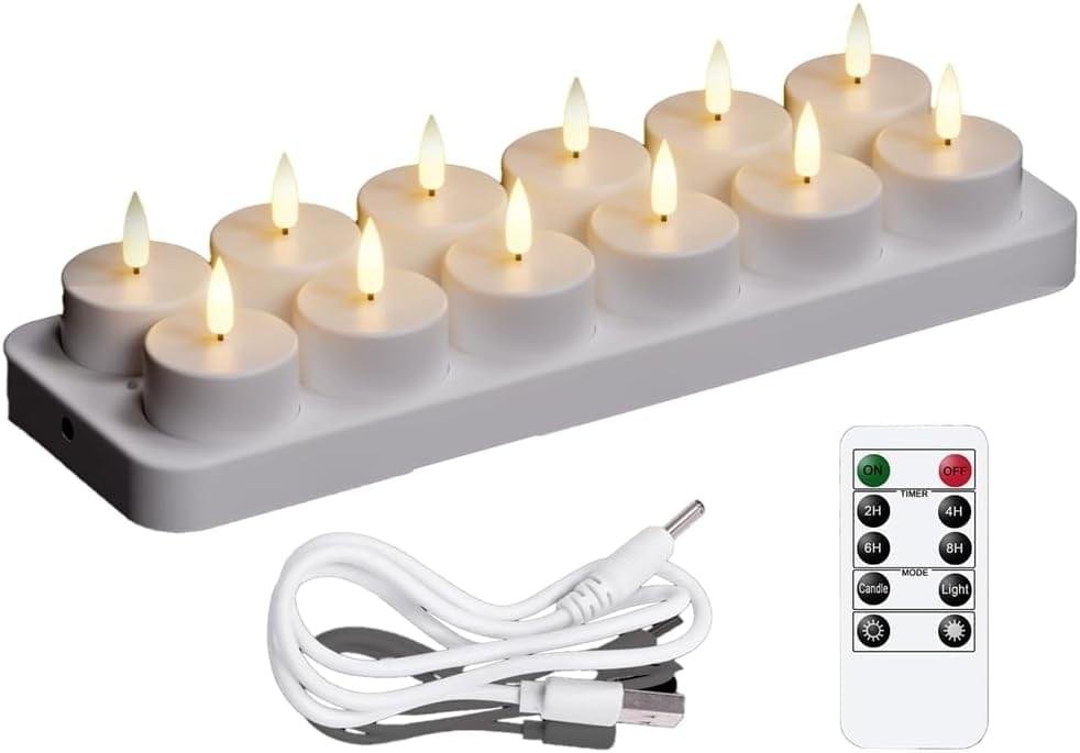 Uppladdningsbara värmeljus, 12-Pack Uppladdningsbara värmeljus, 12-Pack