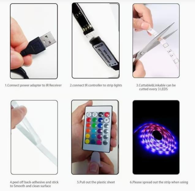 15 m lång LED-list – musiksynk, APP-styrning, RGB-tejp med fjärrkontroll – för sovrum och heminredning