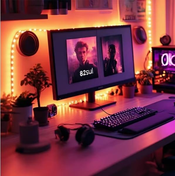 15 m lång LED-list – musiksynk, APP-styrning, RGB-tejp med fjärrkontroll – för sovrum och heminredning