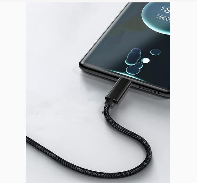 USB 2.0 till USB-C-kabel – 3A snabbladdning – svart – 2 m