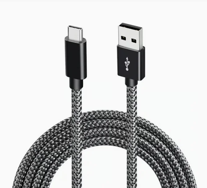 USB 2.0 till USB-C-kabel – 3A snabbladdning – svart – 2 m